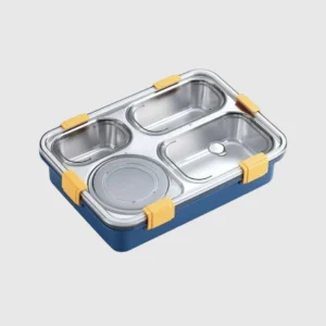 Lunch Boxes for Adults - Lunch Box for Kids with Spoon & Fork - Durable Perfect Size for On-The-Go Meal, BPA-Free (Multi Color) (4_Section_Lunch_Box)